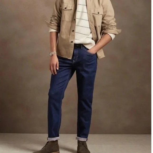 NWT Banana Republic Tapered WATERSHED Mill-valley denim stretch jeans, 36×30 - Picture 1 of 13